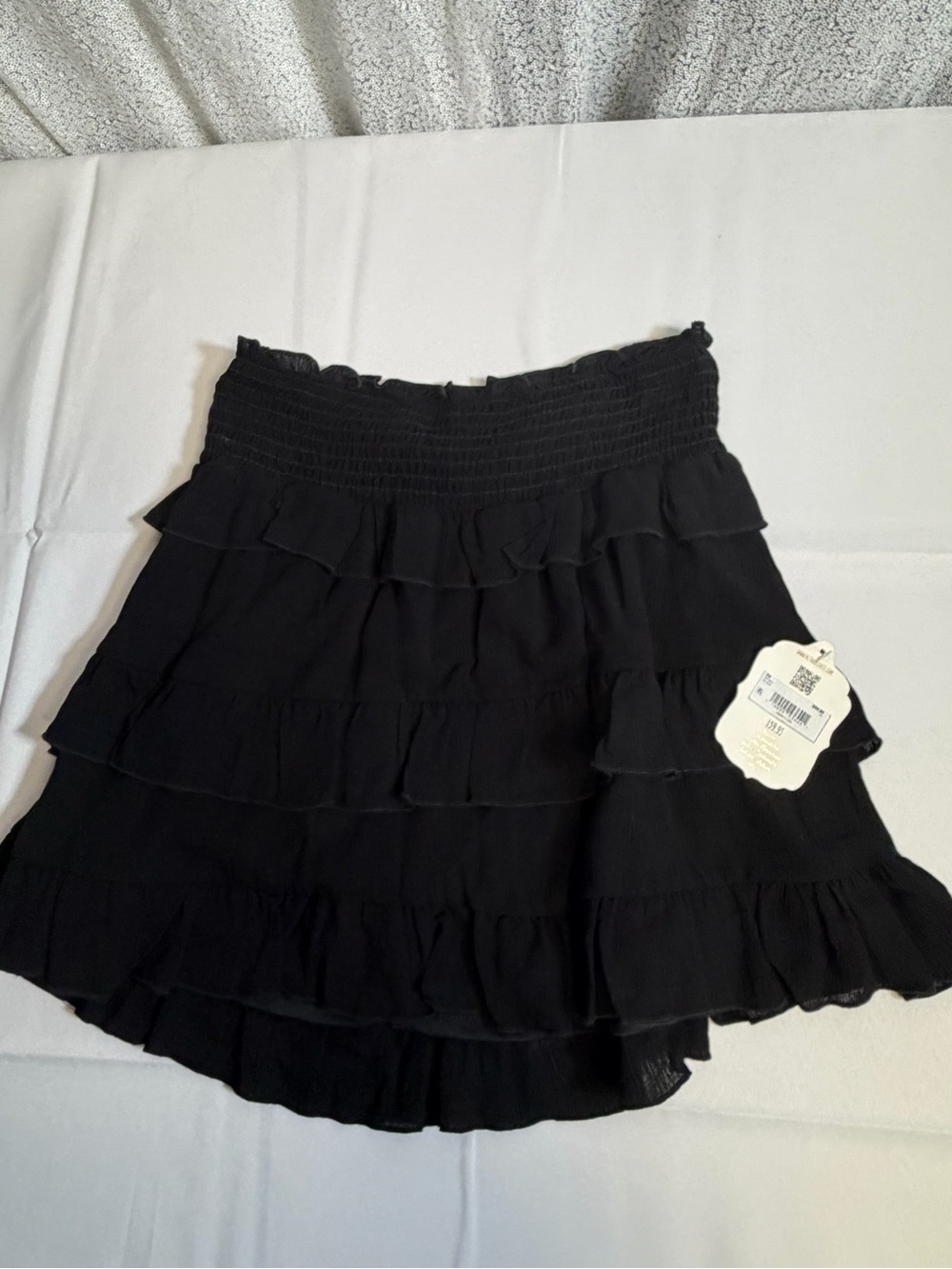 Altar'd State Black Tiered Ruffle Mini Skirt